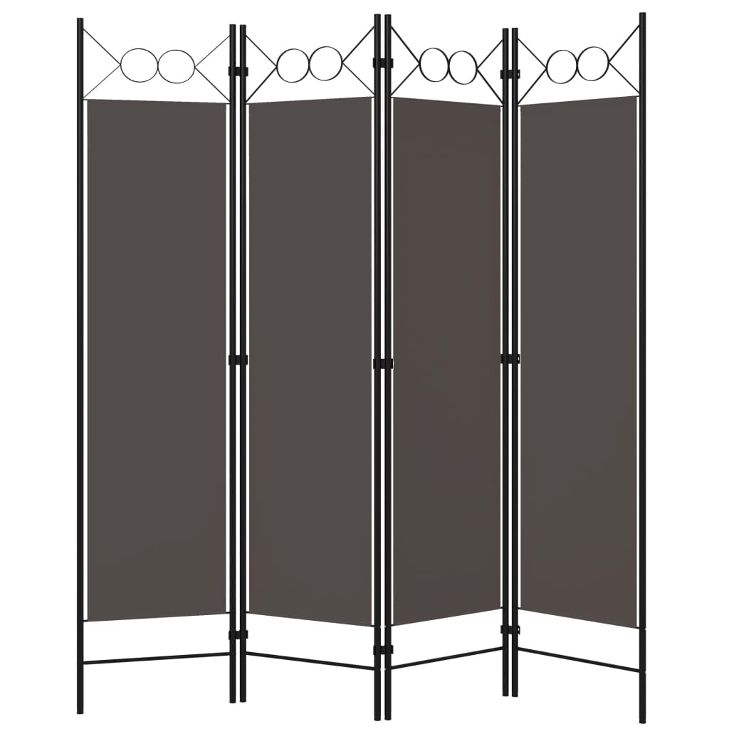 4-Panel Room Divider Anthracite 160x180 cm