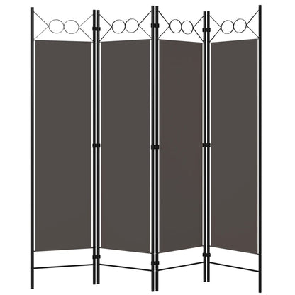 4-Panel Room Divider Anthracite 160x180 cm