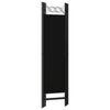 4-Panel Room Divider Black 160x180 cm