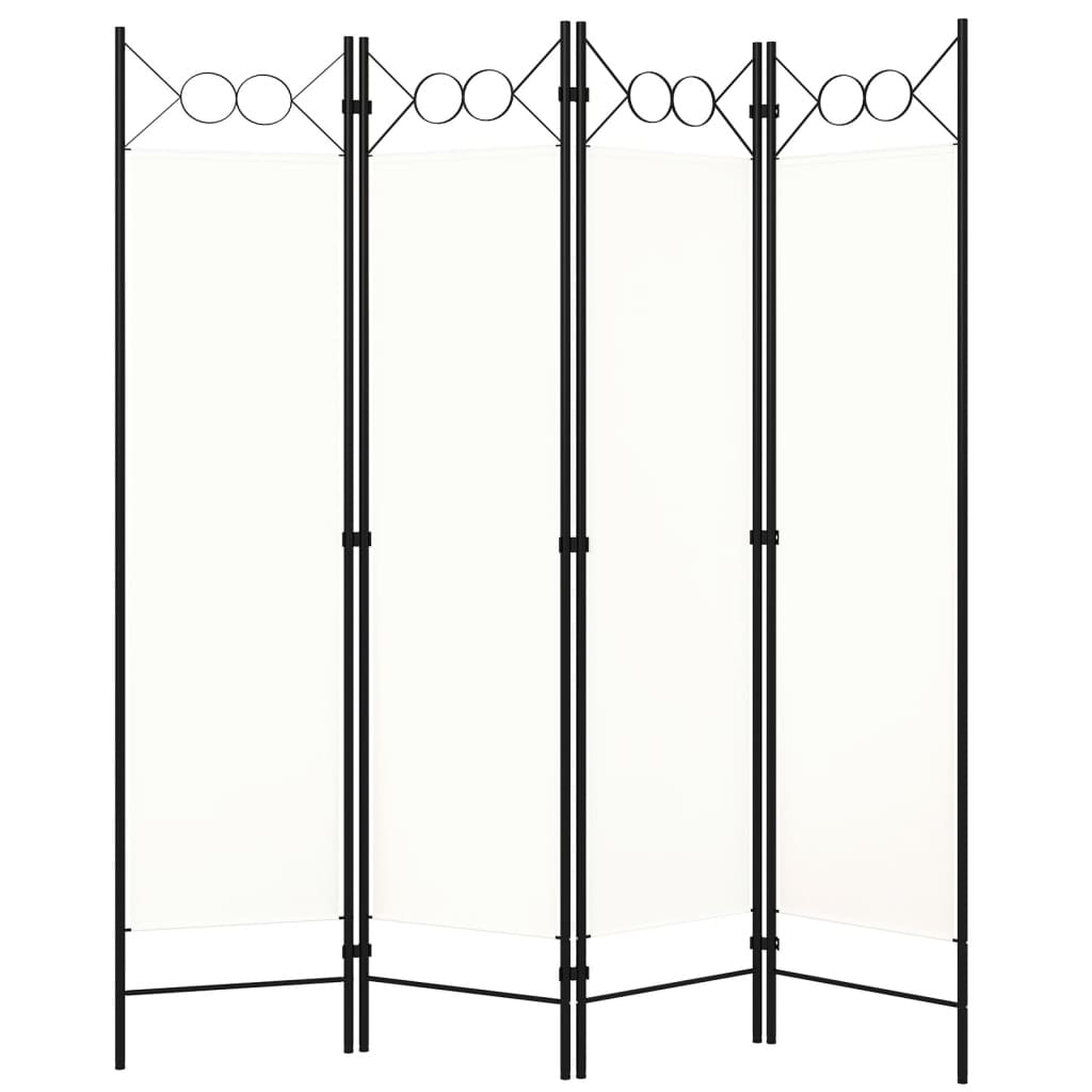 4-Panel Room Divider White 160x180 cm