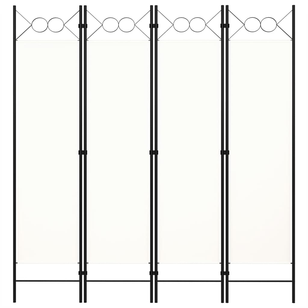 4-Panel Room Divider White 160x180 cm