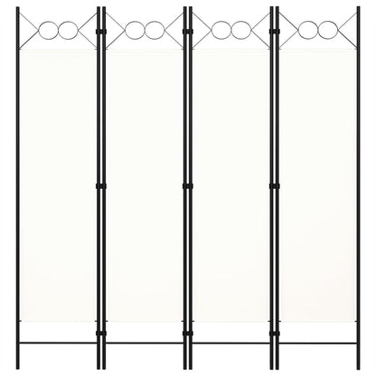 4-Panel Room Divider White 160x180 cm