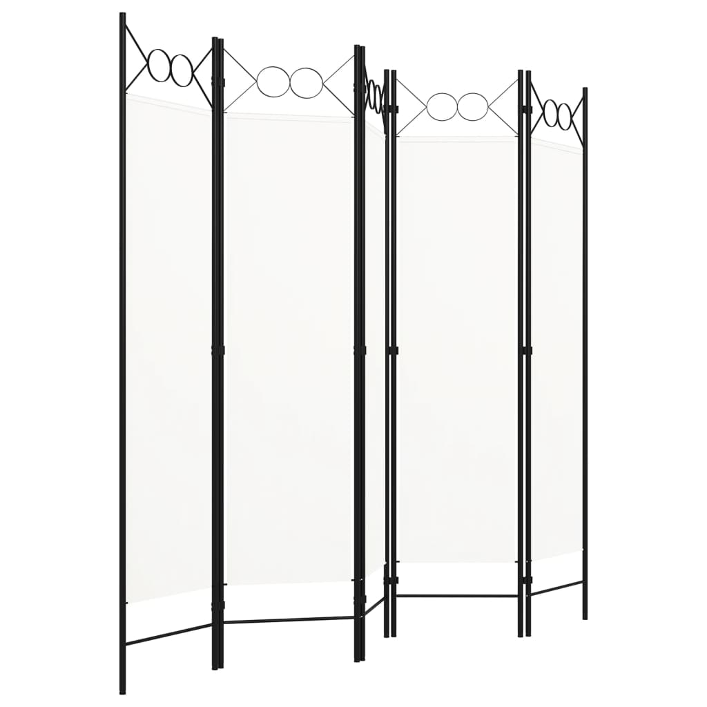 5-Panel Room Divider White 200x180 cm