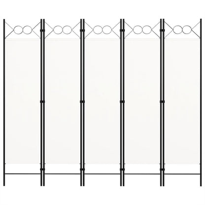 5-Panel Room Divider White 200x180 cm