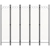 5-Panel Room Divider White 200x180 cm