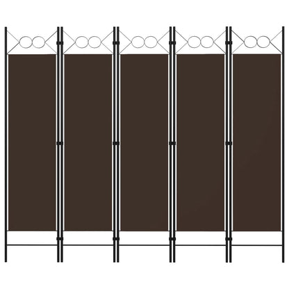 vidaXL 5-Panel Room Divider Brown 78.7"x70.9"