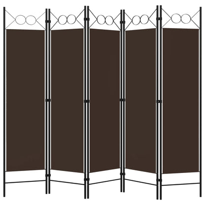 vidaXL 5-Panel Room Divider Brown 78.7"x70.9"