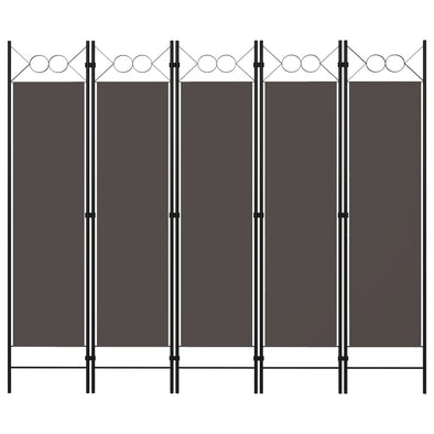 5-Panel Room Divider Anthracite 200x180 cm