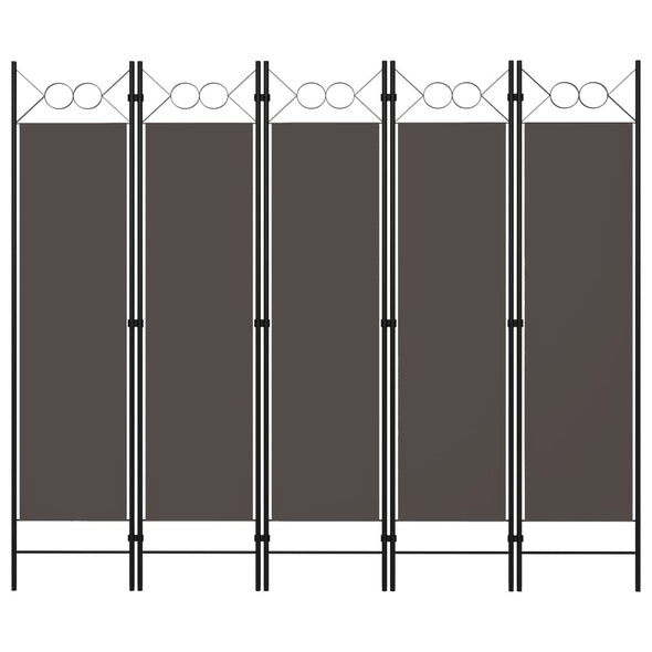 5-Panel Room Divider Anthracite 200x180 cm