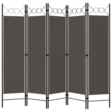 5-Panel Room Divider Anthracite 200x180 cm