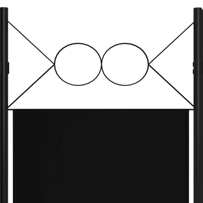 5-Panel Room Divider Black 200x180 cm