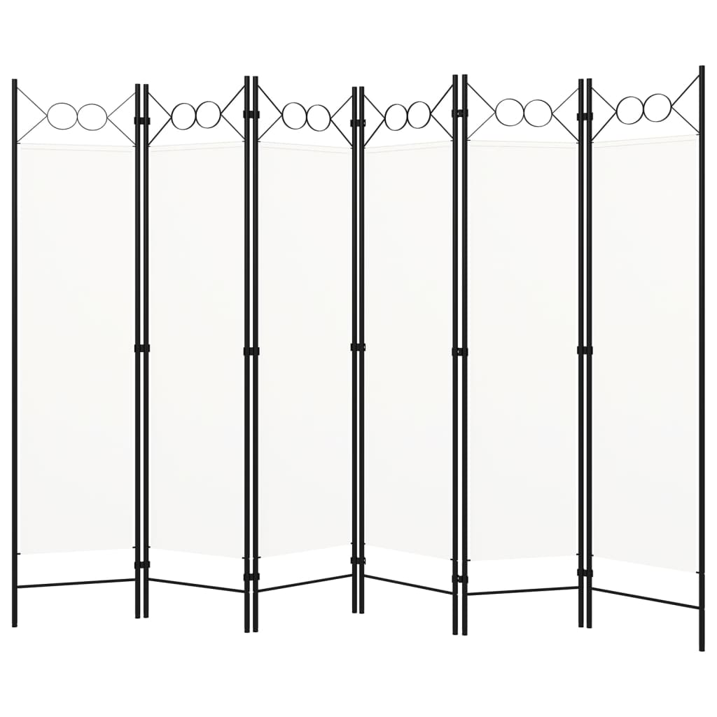 6-Panel Room Divider White 240x180 cm