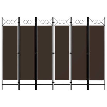 6-Panel Room Divider Brown 240x180 cm