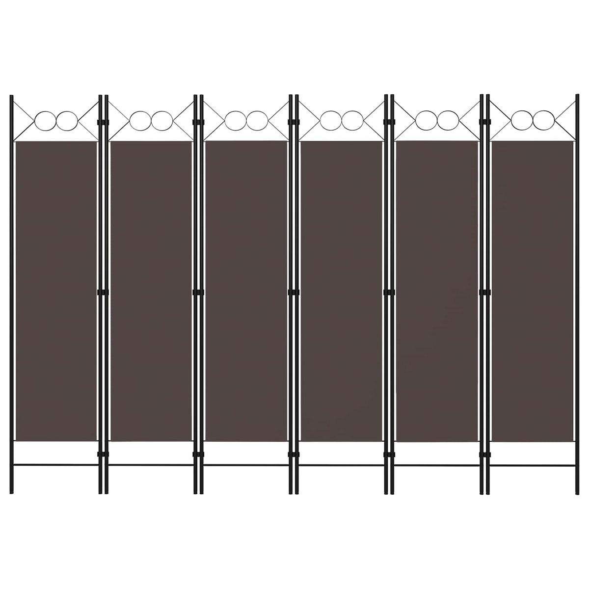 320712 vidaXL 6-Panel Room Divider Brown 240x180 cm