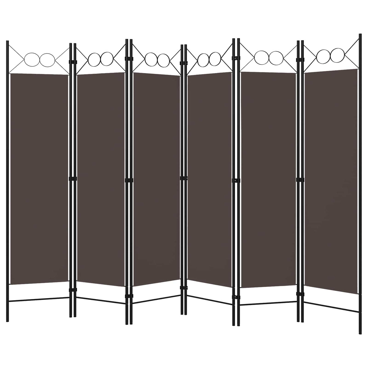 320712 vidaXL 6-Panel Room Divider Brown 240x180 cm