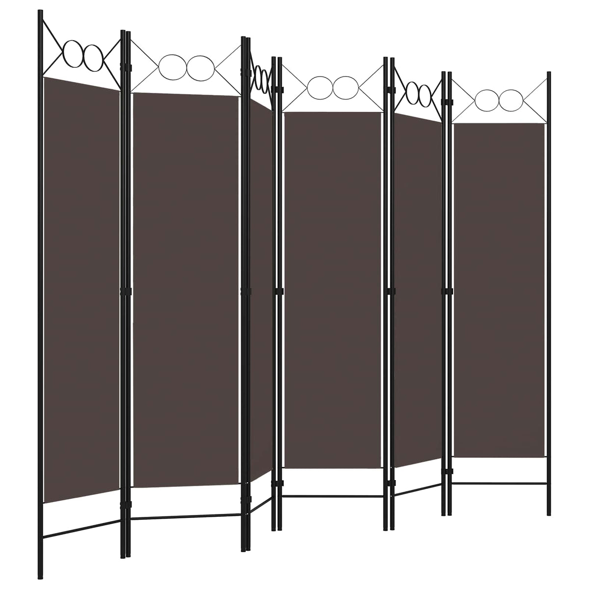 320712 vidaXL 6-Panel Room Divider Brown 240x180 cm