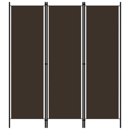 3-Panel Room Divider Brown 150x180 cm