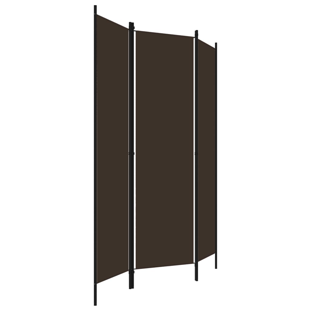 3-Panel Room Divider Brown 150x180 cm