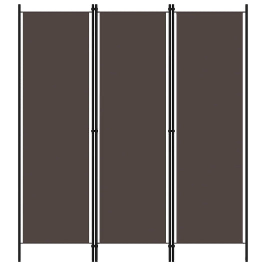 320716 vidaXL 3-Panel Room Divider Brown 150x180 cm