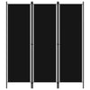 3-Panel Room Divider Black 150x180 cm