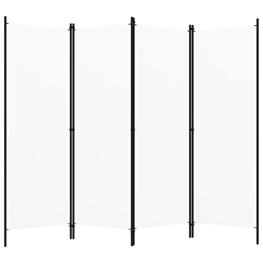 4-Panel Room Divider White 78.7"x70.9"