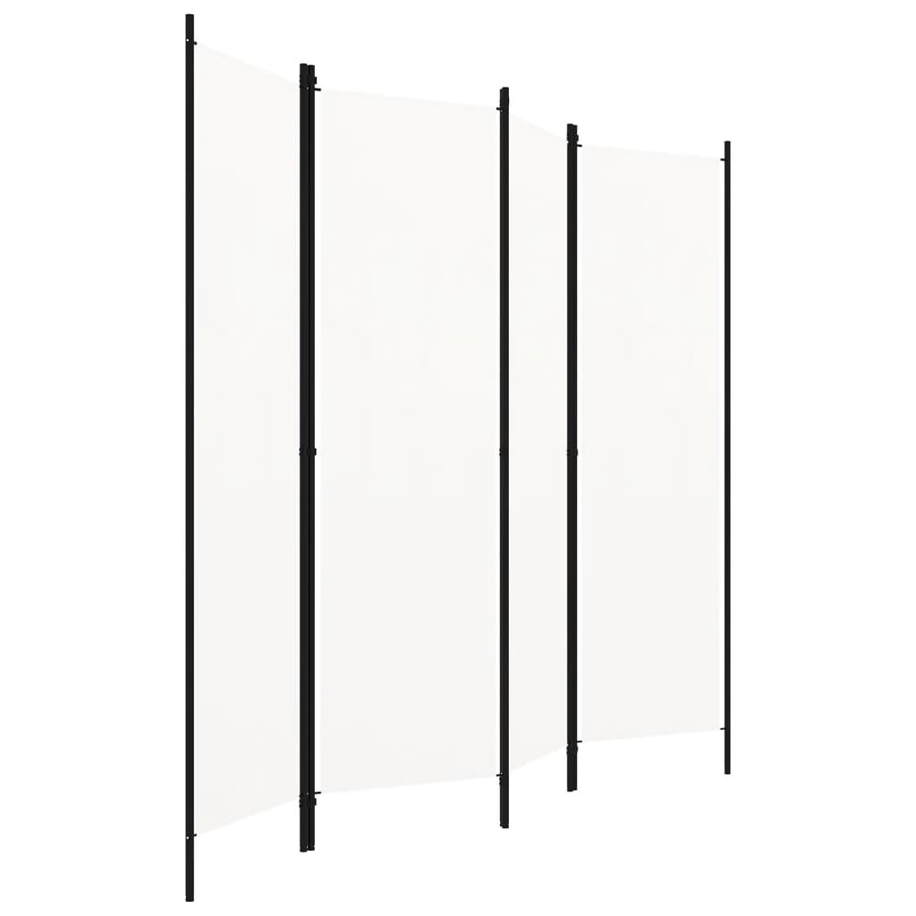 4-Panel Room Divider White 78.7"x70.9"