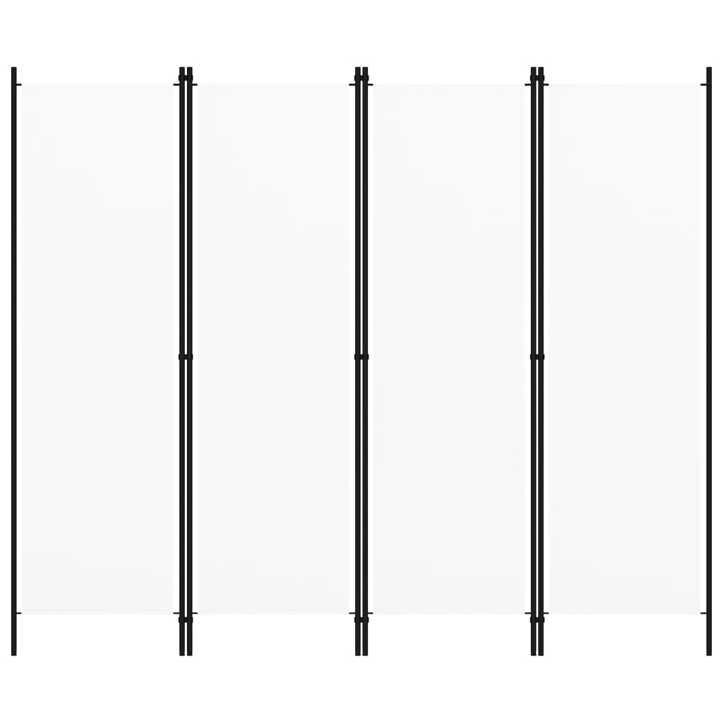 4-Panel Room Divider White 78.7"x70.9"