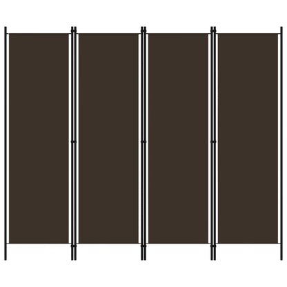 4-Panel Room Divider Brown 200x180 cm