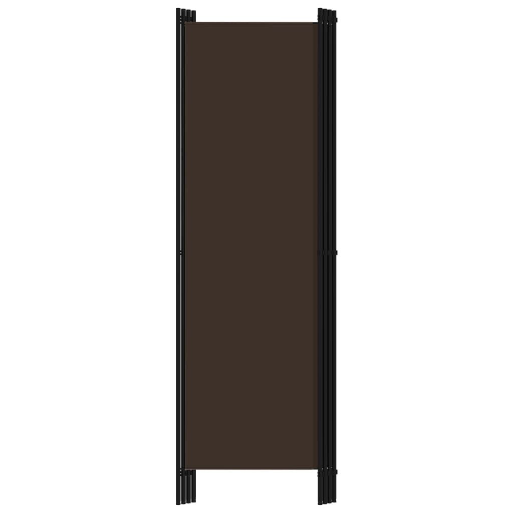 4-Panel Room Divider Brown 200x180 cm