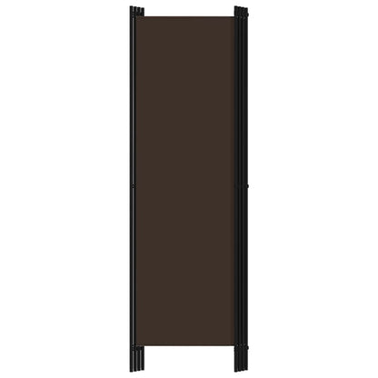 4-Panel Room Divider Brown 200x180 cm