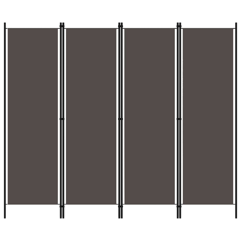 4-Panel Room Divider Anthracite 200x180 cm