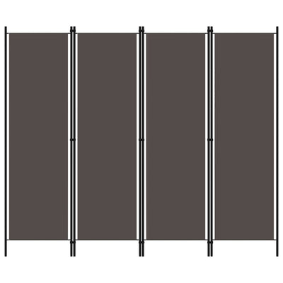 4-Panel Room Divider Anthracite 200x180 cm