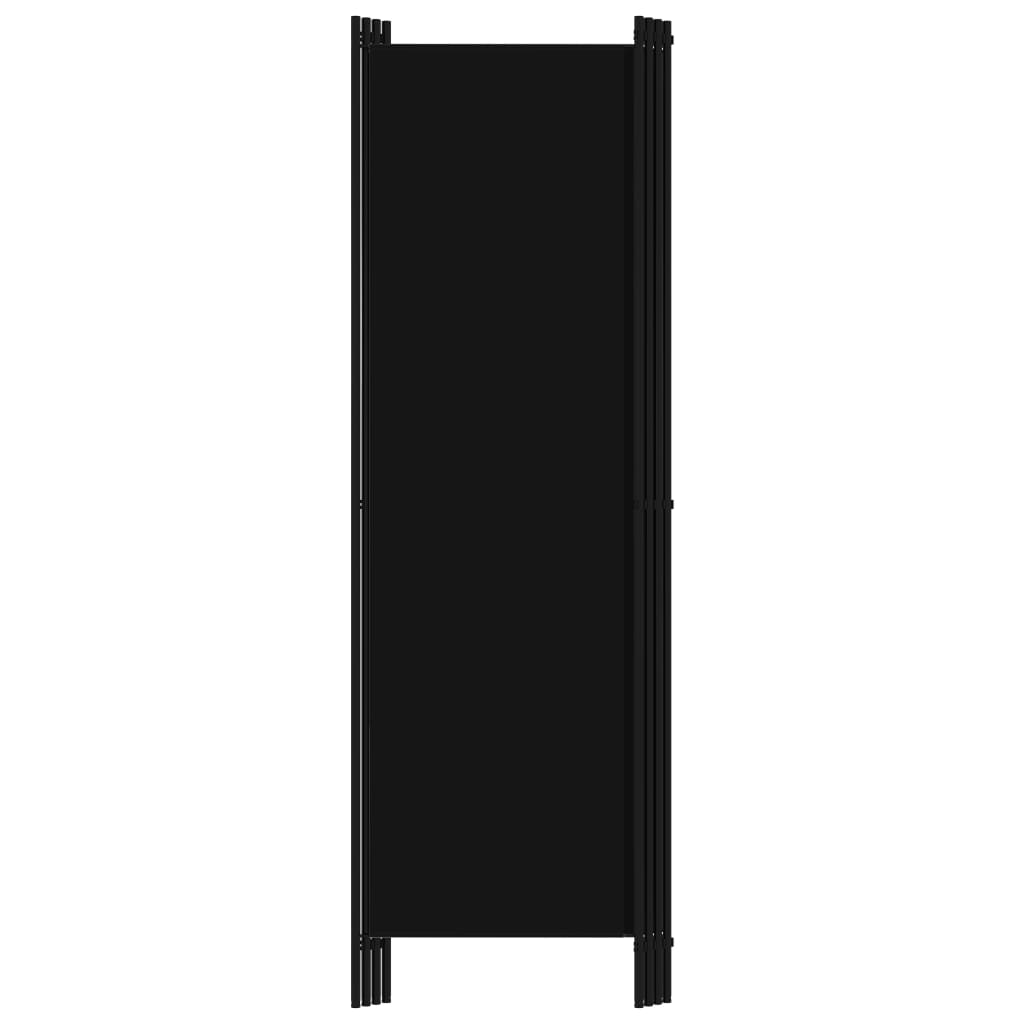 4-Panel Room Divider Black 200x180 cm