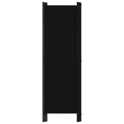 4-Panel Room Divider Black 200x180 cm