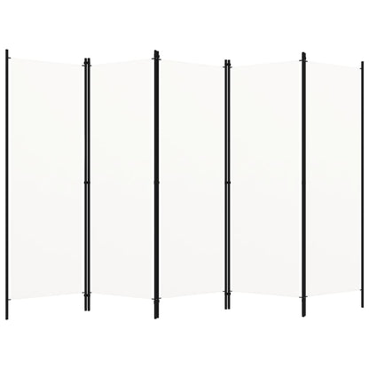 5-Panel Room Divider White 250x180 cm