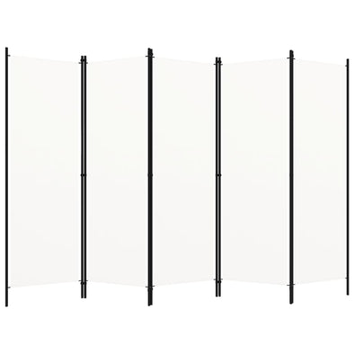 5-Panel Room Divider White 250x180 cm