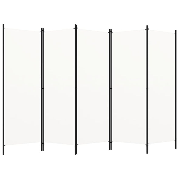 5-Panel Room Divider White 250x180 cm