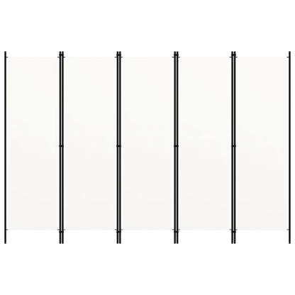 5-Panel Room Divider White 250x180 cm