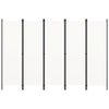 5-Panel Room Divider White 250x180 cm