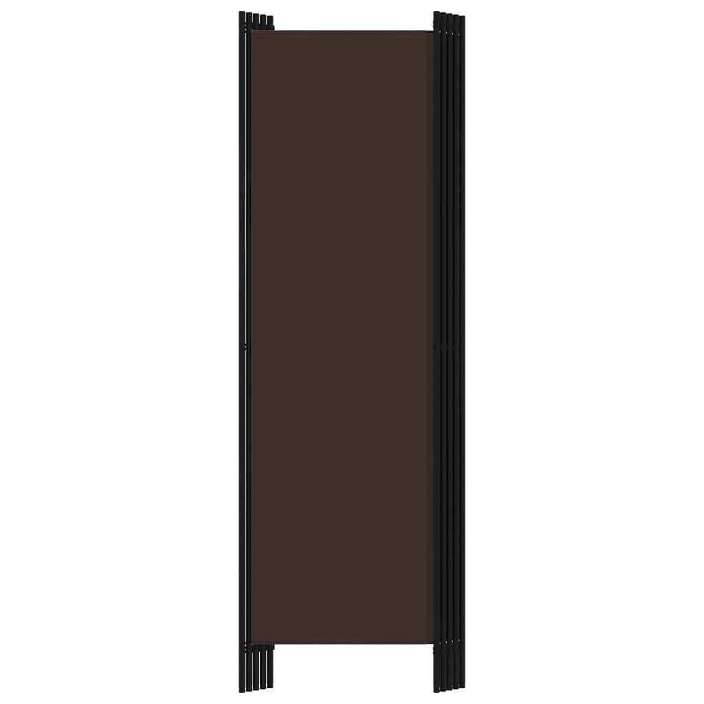 5-Panel Room Divider Brown 250x180 cm