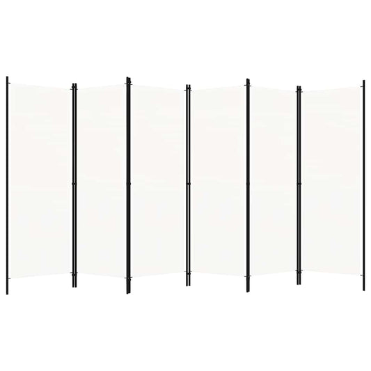 6-Panel Room Divider White 300x180 cm