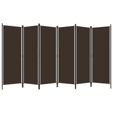 6-Panel Room Divider Brown 300x180 cm