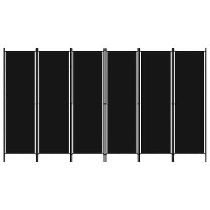 6-Panel Room Divider Black 300x180 cm