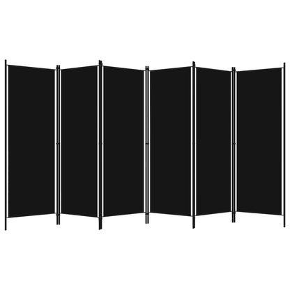 6-Panel Room Divider Black 300x180 cm