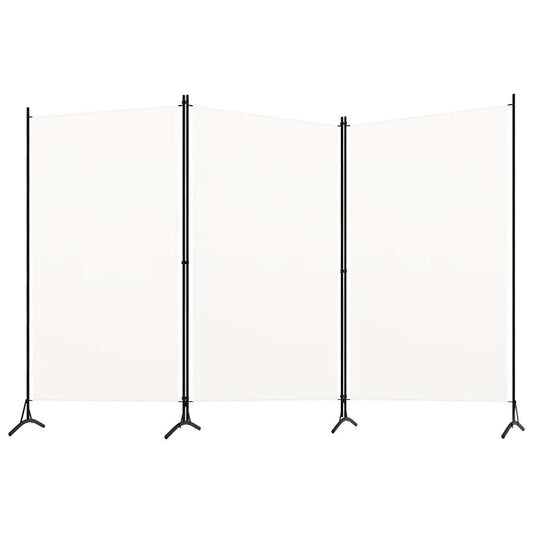 3-Panel Room Divider White 102.4"x70.9" Fabric