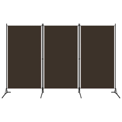 3-Panel Room Divider Brown 260x180 cm