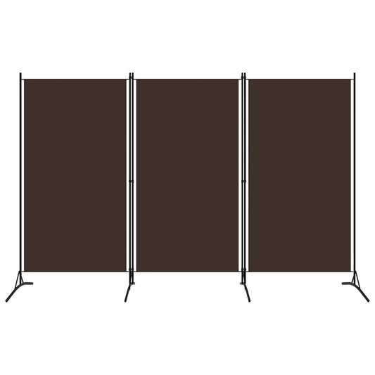 3-Panel Room Divider Brown 102.4"x70.9" Fabric