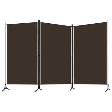 3-Panel Room Divider Brown 260x180 cm