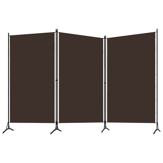 3-Panel Room Divider Brown 102.4"x70.9" Fabric