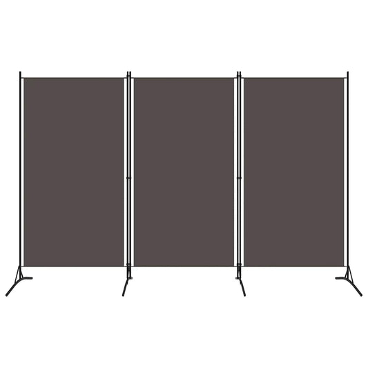 3-Panel Room Divider Anthracite 102.4"x70.9" Fabric